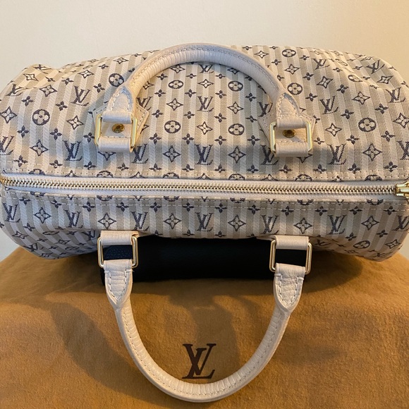 Louis Vuitton Croisette Speedy 30 Bleu Mini Lin Satchel - Picture 8 of 14
